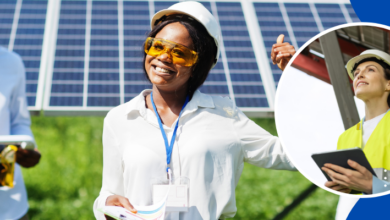 Global field technicians managing solar installations using digital tools