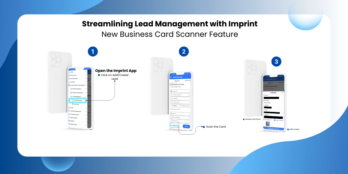 Streamlining Lead Management with Imprint’s New Business Card Scanner Feature 1 Business card scanning feature on Imprint app